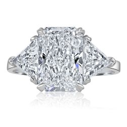 IGI 3.21CT Lab Grown Radiant Brilliant Cut Diamond Ring 14k Gold 4.53TCW