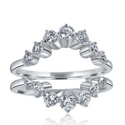1 Carat Lab Grown Diamond Tiara Wedding Ring 14k White Gold