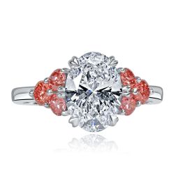 IGI 2.04 Ct Lab Grown Oval Diamond Engagement Ring 14k White Gold 2.69 Ctw