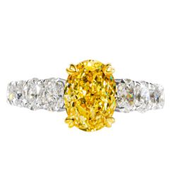 IGI 2.01CT Oval Brilliant Cut Lab Grown Diamond Ring 18k White Gold 3.07 ctw