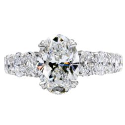 3.20 CT IGI Oval Brilliant Cut Lab Grown Diamond Ring 14k White Gold