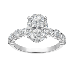 IGI 3.29 Ctw (2.09CT) Oval Lab Grown Diamond Ring 14k White Gold
