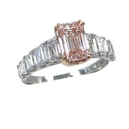 2.78 TCW IGI Emerald Cut Lab Grown Diamond Ring 14k White Gold 