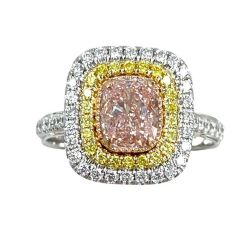 Cushion Cut 1.75 TCW IGI Lab Grown Diamond Ring 14k White Gold