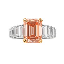 IGI 6.22 TCW Emerald Pink Lab Grown Diamond Ring 14k Gold