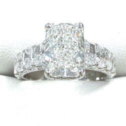 IGI 3.02 Ct Radiant Lab Grown Diamond Engagement Ring 14k White Gold 5.08ctw