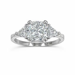 IGI 3.67 TCW (3.01CT) Lab Grown Cushion Diamond Ring 14k Gold