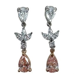 2.00 TCW Pear Lab Grown Diamond Bridal Dangle Earrings 14k Gold