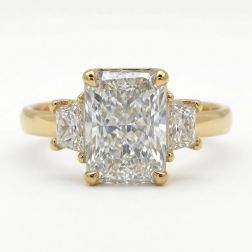 2.04 Ct IGI Radiant Lab Grown Diamond Engagement Ring 14k Yellow Gold