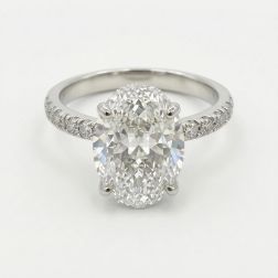 5 Ct IGI Oval Lab Grown Diamond Engagement Ring 14K White Gold
