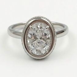 2.03 Ct IGI Oval Lab Grown Diamond Solitaire Engagement Ring 14k White Gold