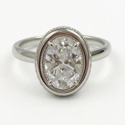 2.03 Ct IGI Oval Lab Grown Diamond Solitaire Engagement Ring 14k White Gold