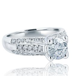 1.67CT Round Cut Solitaire Diamond Engagement Ring 14k White Gold