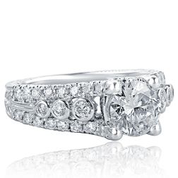 2.25 CT Round Cut Diamond Engagement Ring 18k White Gold 