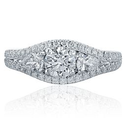 1.30 Carat Round Diamond Engagement Ring 14k Gold Split Shank