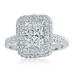 IGI 1.61Ct E-VS2 Radiant Lab Grown Diamond Ring 14k White Gold (2.33 TCW) 