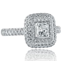 Radiant Cut Diamond 1.05 CT Engagement Ring 18k White Gold