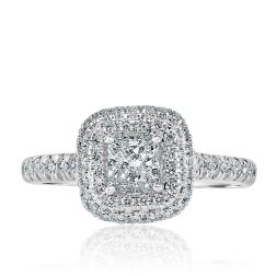 Radiant Diamond 1.01 CT Engagement Ring 18k White Gold