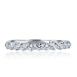 0.50 Ct Round Lab Grown Diamond Wedding Band 14K White Gold