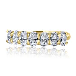 1.30 Ct Oval Cut Lab Grown Diamond Wedding Band 14K Yellow Gold