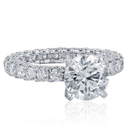 Platinum GIA 4.55 Ctw Round Cut Solitaire Diamond Engagement Ring 