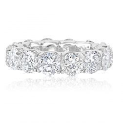 7.68 Ctw Round Diamond Eternity Wedding Band 18k White Gold 