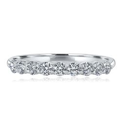 0.50 Carat Lab Grown Diamond Wedding Band 14k White Gold (9 Stones)