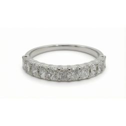 1 Ct Radiant Cut Lab Grown Diamond Wedding Band 14k White Gold