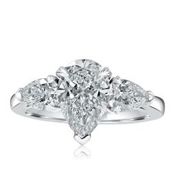 IGI 0.91CT Lab Grown Pear Diamond Ring 18k White Gold (2.94 TCW)