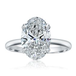 IGI 2.01Ct E-VS1 Lab Grown Oval Diamond Ring 18k White Gold (2.25 TCW) 