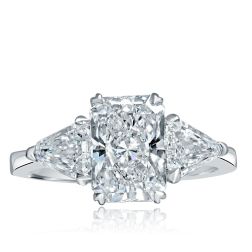 IGI 2.03CT Lab Grown Radiant Diamond Ring 18k White Gold (3.19 TCW) 