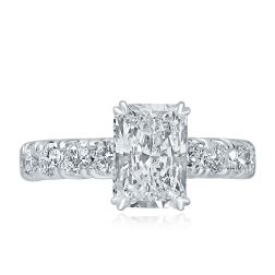 GIA 2.05Ct D-VVS2 Radiant Lab Grown Diamond Eternity Ring 18k White Gold  (3.83 TCW) 