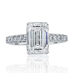 GIA 2.62CT G-VS1 Lab Grown Emerald Diamond Ring 14k White Gold (3.40 TCW) 