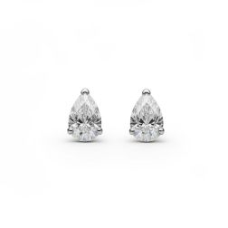 1 Ct Pear Lab Grown Diamond Stud Earrings 14K White Gold