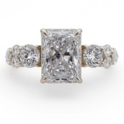 2.04 Ct IGI Radiant Lab Grown Diamond Engagement Ring 14K Yellow Gold 3.04Ctw