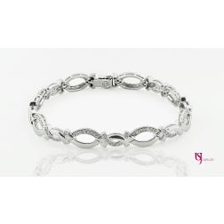 Holiday Bracelet Marquise Diamond 0.96 Ct Round 14k White Gold 