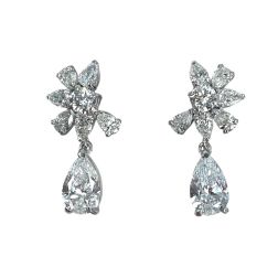 1.50Ct Teardrop Lab Grown Diamond Earrings 14k White Gold