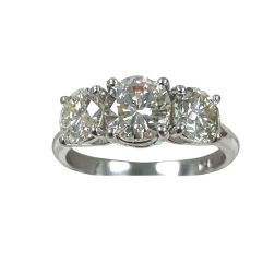 Round Cut 2.44 TCW Diamond Engagement Ring 14k White Gold