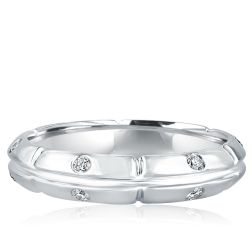 0.35CT Men's Bezel Set Diamond Wedding Band 14k Gold Size 10   