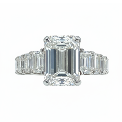 4.00Ctw Emerald Cut IGI Lab Grown Diamond Engagement Ring 14k White Gold 