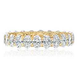 Oval Cut Lab Grown Diamond Eternity Band 14k Yellow Gold (3.75 - 4.75 ctw)