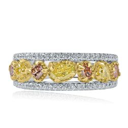 1.58 CT Multi Shape Diamond Wedding Band 14k White Gold 