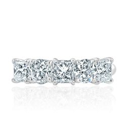 5 Stone 2.35 TCW Multi Shape Natural Diamond Wedding Band 14k Gold