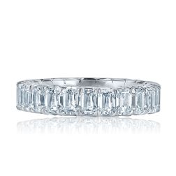 Emerald Cut Lab Grown Diamond Eternity Band 14k White Gold (3.50-4.70 ctw)
