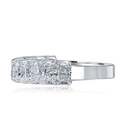 Radiant Lab Grown Diamond Wedding Band 14k White Gold (2.00 ctw)