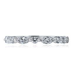 0.70 Ct Round and Marquise Lab Grown Diamond Wedding Ring 14k White Gold