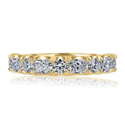 Round and Radiant Cut 1.30CT Lab Grown Diamond Alternating Band 14k 