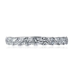 1 Ct Round Lab Grown Diamond Wedding Band 14k White Gold