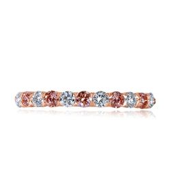 0.75Ct Round Lab Grown Diamond Wedding Band 14k Rose Gold (11 Stones)