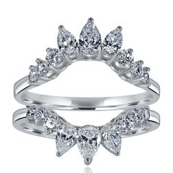 Lab Grown Diamond Tiara Enhancer 1.20 CT Wedding Ring 14k White Gold